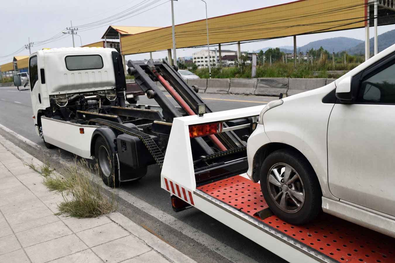 Flatbed towing